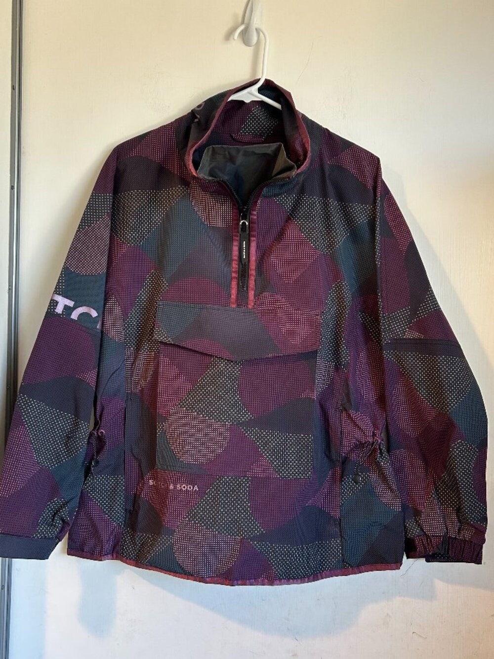 Scotch and Soda - Purple and Grey Printed Winter Ski and Snowboard Jacket